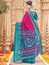 Vasthrlay Georgette Printed Unstitched Rani Pink Saree