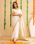 Vasthrlay Special Weaving Unstitched Off White Saree
