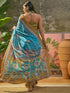 Vasthrlay Shimmer Georgette Sky Blue Saree With Unstitched Blouse Piece