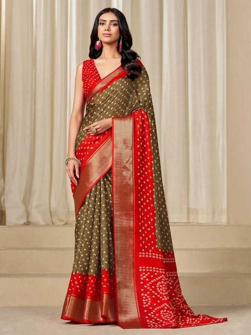 Vasthrlay Bandhani Border Saree