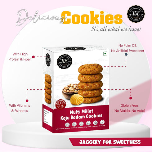 The Dough Corner Healthy Multi Millet Kaju Badam Cookies