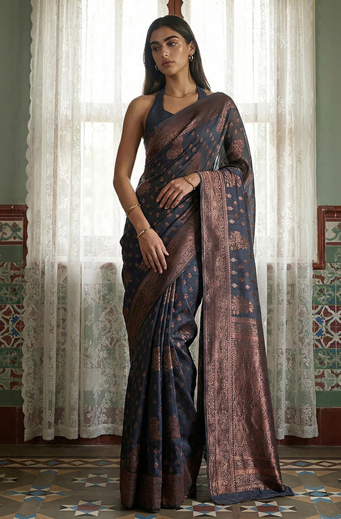Vasthrlay Jacquard Floral Saree