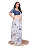 Vasthrlay White2 Womens Linen Ready To Wear Saree