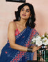 Vasthrlay Chanderi Printed Unstitched Orange Saree