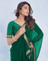 Vasthrlay Georgette Boarder Unstitched Red Saree