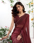 Vasthrlay Georgette Printed Unstitched Maroon Saree