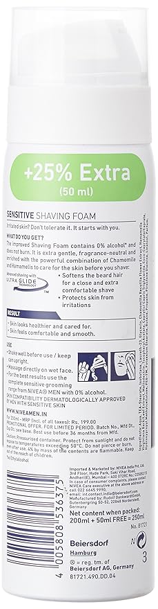Nivea Men's Sensitive Shaving Foam