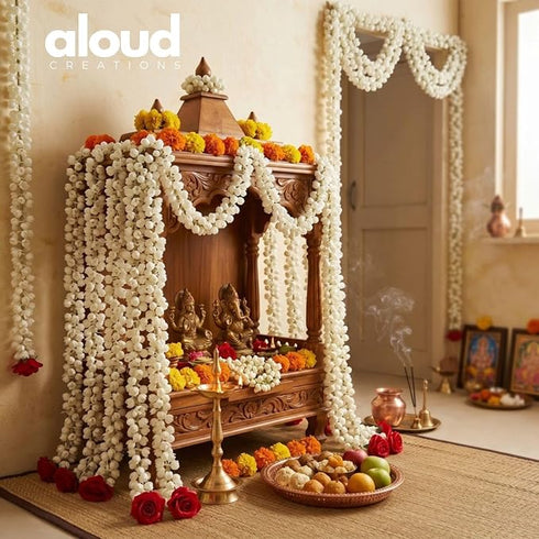 ALOUD CREATIONS 6Pc Decorative Artificial Mogra (Jasmine) Flower