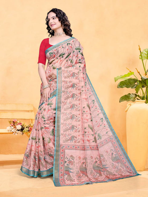 VasthrlayPrinted Unstitched Mustard Free Ethnic Wear