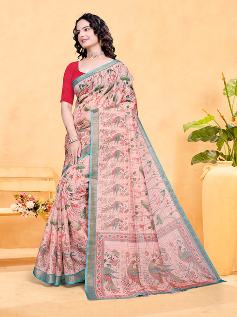 Vasthrlay Printed Unstitched Saree