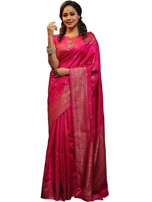 Vsathrlay Saree Kanjivaram Silk Pari Purple