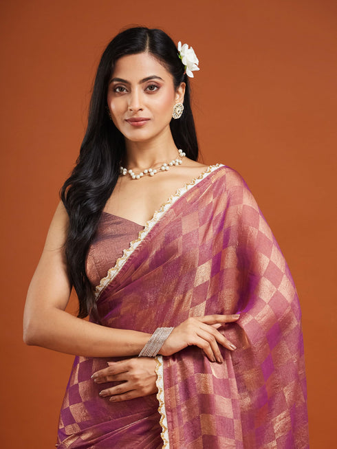 Vasthrlay Wine Unstitched Saree