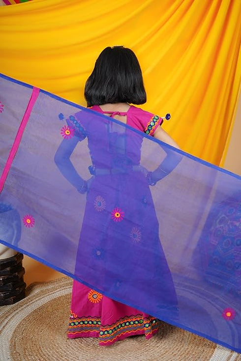 Kids Embroidered Traditional Ghoomar Lehenga Choli |Chania