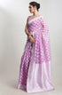 Vasthrlay Lavender Jacquard Floral Saree