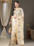 Vasthrlay Embroidered Banarasi Unstitched Cream Ethnic Wear
