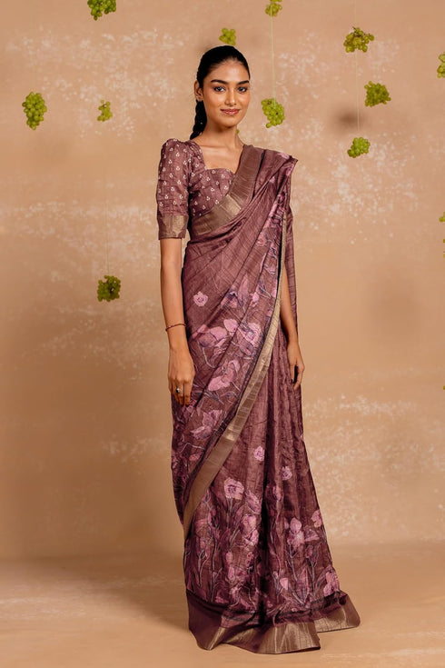 Vasthrlay Fashion Paisley Printed Grey Ethnic Wear