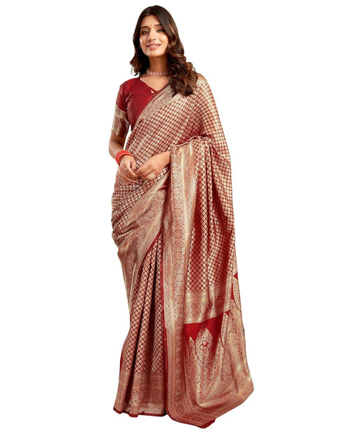 Vasthrlay Kanjivaram Banarasi Wedding Light Green Saree