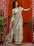 Vasthrlay Womens Printed Unstitched White Saree