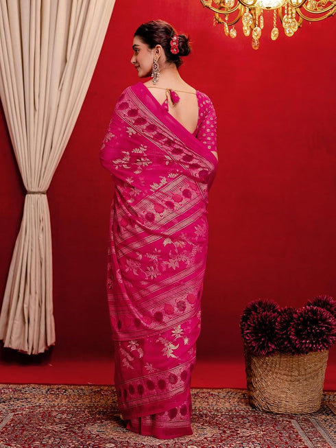 Vasthrlay Georgette Printed Unstitched Maroon Saree