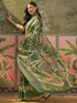 Vasthrlay Shimmer Printed Unstitched Lime Green Saree