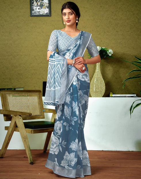 Vasthrlay Womens Cotton Printed Multicolor Saree