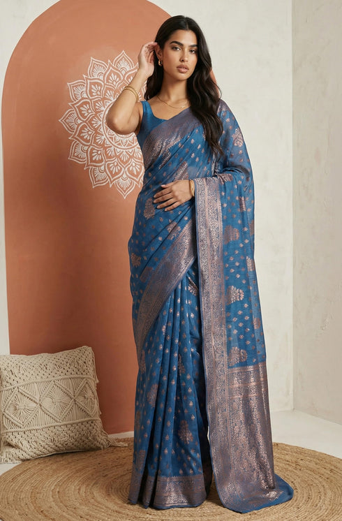 Vasthrlay Jacquard Floral Saree