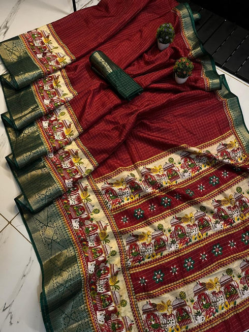 Vasthrlay Silk Saree Dark Blue