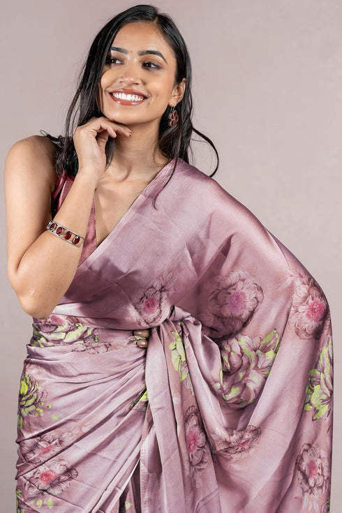 Vasthrlay Fashion Chiffon Printed Dusty Ethnic Wear