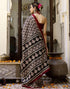 Vasthrlay Womens Printed Unstitched Maroon Saree