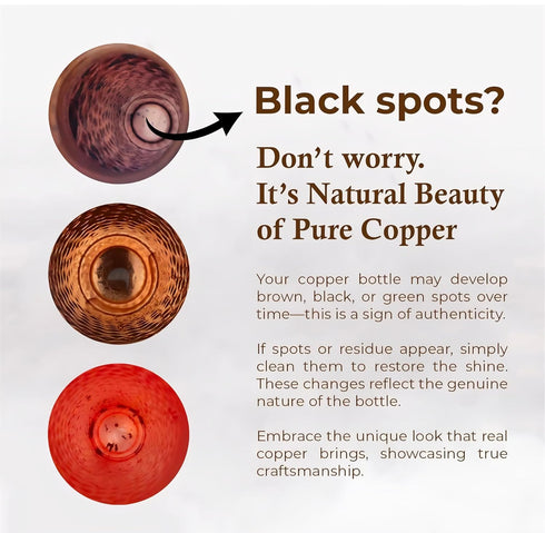 Pure Copper Floral Print Bottle 900 ml