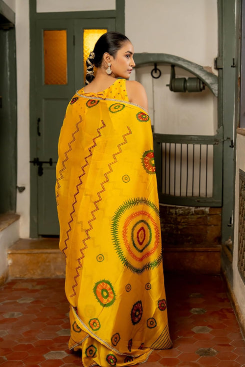 Vasthrlay Fashion Georgette Dark Multicolor Ethnic Wear