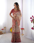 Vasthrlay Beige Blue Traditional Multicolour Saree