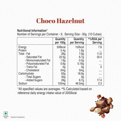 Unibic Wafer Qubz Hazelnut