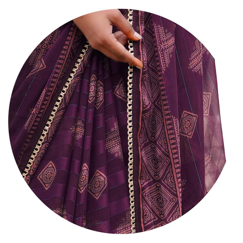 Vasthrlay Fashion Georgette Geometric Printed Ethnic Wear