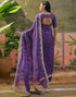 Vasthrlay Scalloped Embroidery Unstitched Lime Green Saree