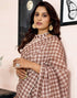 Vasthrlay Chanderi Printed Unstitched Off White Saree