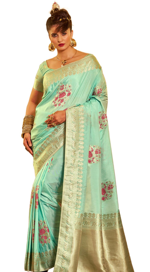 Vasthrlay Banarasi Unstitched Saree