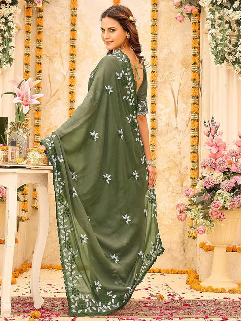 Vasthrlay Vichitra Printed Mauve Saree