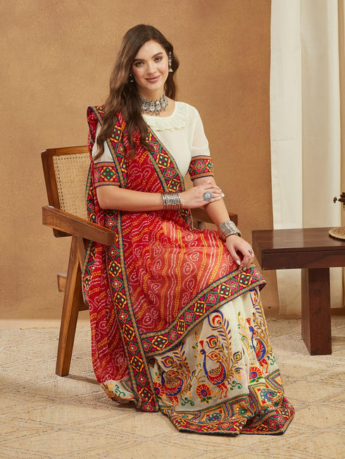 Vasthrlay Designer Embroidered Georgette Saree
