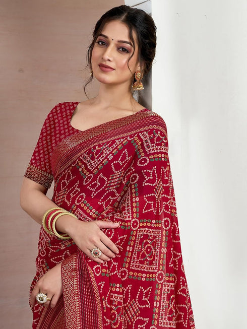 Vasthrlay Chiffon Bandhani Unstitched 4159s2944n Yellow