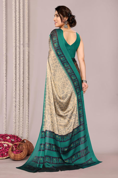 Vasthrlay Fashion Chiffon Turquoise Ethnic Wear