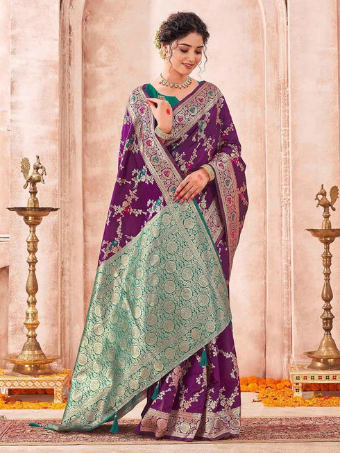 Vasthrlay Weaving Banarasi Dark Saree