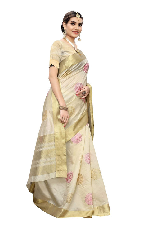 Vasthrlay Kerala Crismistmas Free Size Off White Ethnic Wear