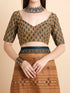 Vasthrlay Cotton Printed Mulmul Brown Saree