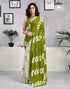 Vasthrlay Womens Printed Unstitched Green Saree