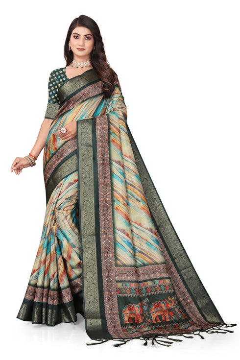 Vasthrlay Kanjivaram Elephant Unstitched Saree