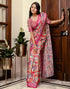 Vasthrlay Womens Printed Unstitched White Saree