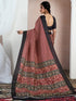 Vasthrlay Bandhani Printed Unstitched Black Saree