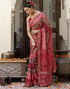 Vasthrlay Georgette Bandhani Unstitched Maroon Saree
