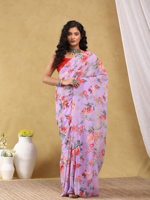 Vasthrlay Georgette Floral Saree